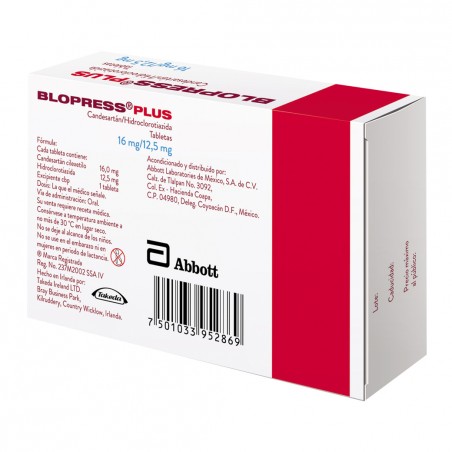 Blopress Plus 16 Mg | 28 Tabletas | Abbott México