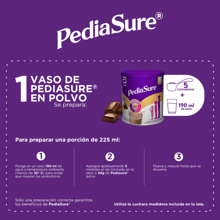 Pediasure Alimentación Especializada En Polvo Para Niños De 1 A 10 Años |  Chocolate | 400g